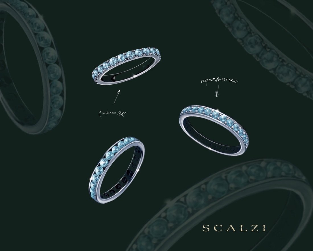 Anelli con acquamarine